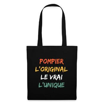 pompier - Sac en tissu - noir - Devant