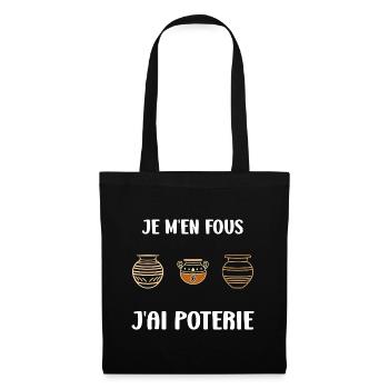 Humour pots de Poterie - Sac en tissu - noir - Devant
