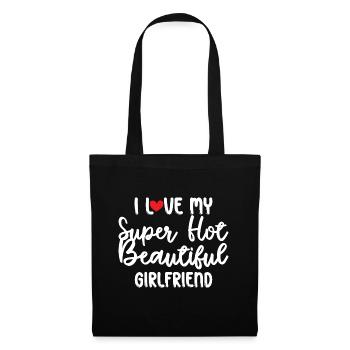 Ich Liebe Meine Freundin Paare Freund Geschenkidee - Stoffbeutel - Schwarz - Vorne