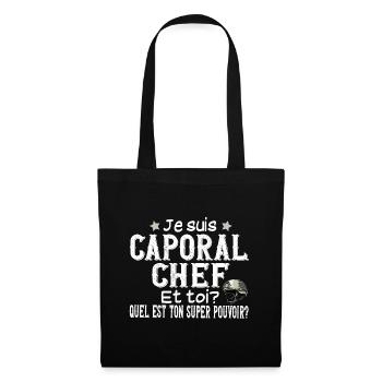 Caporal Chef Militaire Armée Métier Super Pouvoir - Sac en tissu - noir - Devant