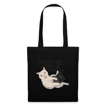 Katze Cat - Trust me, I work on Computers - Stoffbeutel - Schwarz - Vorne
