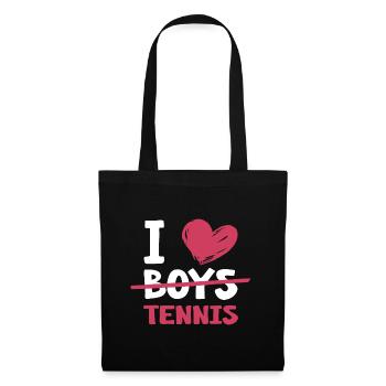 Tennis Match Balle Court de Tennis « Tennis-Girl » - Sac en tissu - noir - Devant