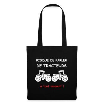 Risque de parler de tracteur - Sac en tissu - noir - Devant