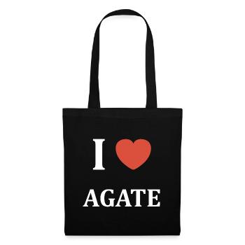 I love Agate - Sac en tissu - noir - Devant