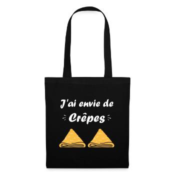 Crêpes Bretagne humour crêpe - Sac en tissu - noir - Devant