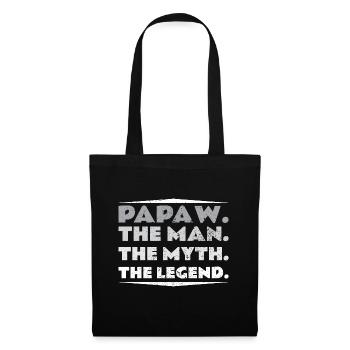 Papa Vater Opa Geschenkidee Papaw Spruch Humor - Stoffbeutel - Schwarz - Vorne