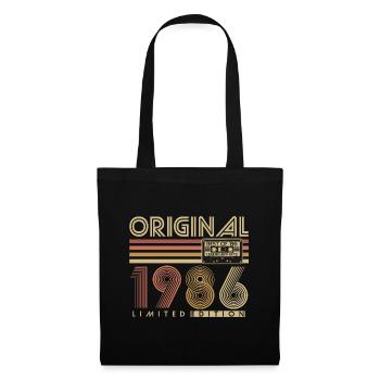 1986 Vintage Vintage Rétro Cadeau d’anniversaire - Sac en tissu - noir - Devant
