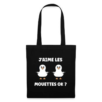 Humour petit mouette - Sac en tissu - noir - Devant