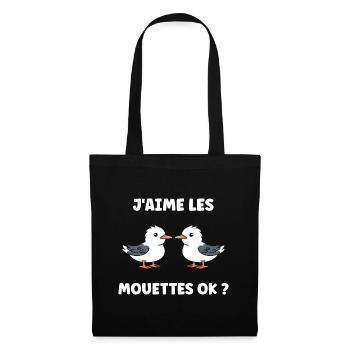 Humour petit mouette - Sac en tissu - noir - Devant