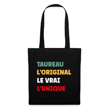 Homme Taureau - Sac en tissu - noir - Devant