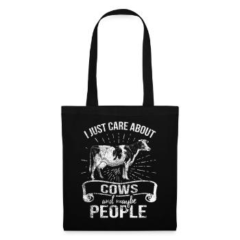 vache - Sac en tissu - noir - Devant