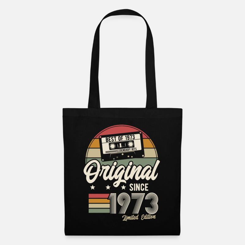 Original seit 1973 Vintage Retro Geburtstag - Stoffbeutel - Schwarz
