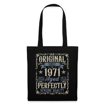Né 1971 Original Vintage Anniversaire - Sac en tissu - noir - Devant