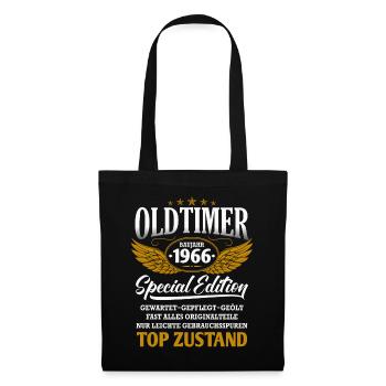 Oldtimer Baujahr 1966 Geburtsjahr Geburtstag - Stoffbeutel - Schwarz - Vorne
