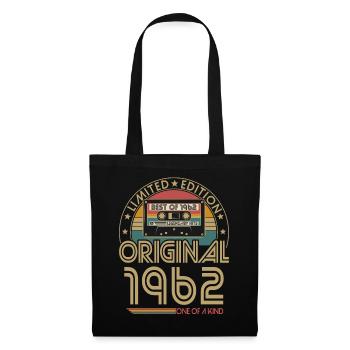 Né 1962 Vintage Rétro Anniversaire - Sac en tissu - noir - Devant