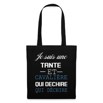 Je Suis Cavalière Qui Déchire Et Tante - Sac en tissu - noir - Devant
