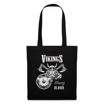 Vikings strong blood Valhalla Wikinger Krieger - Stoffbeutel - Schwarz - Vorne