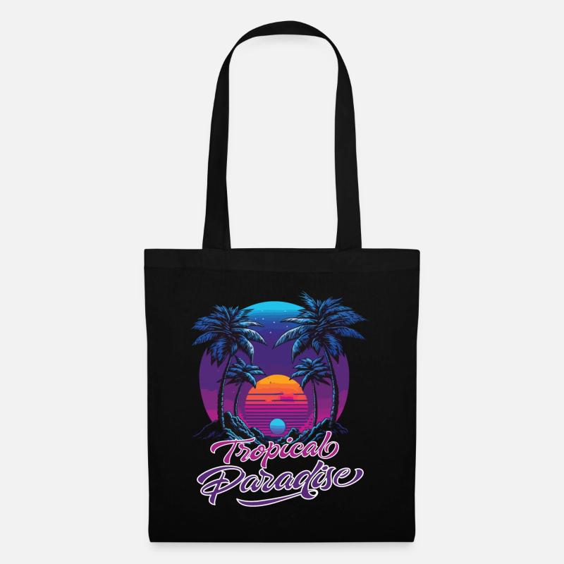 Paradis tropical Coucher de soleil - Sac en tissu - noir