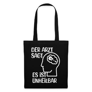 Gitarrrist- Der Arzt sagt es ist unheilbar - Stoffbeutel - Schwarz - Vorne