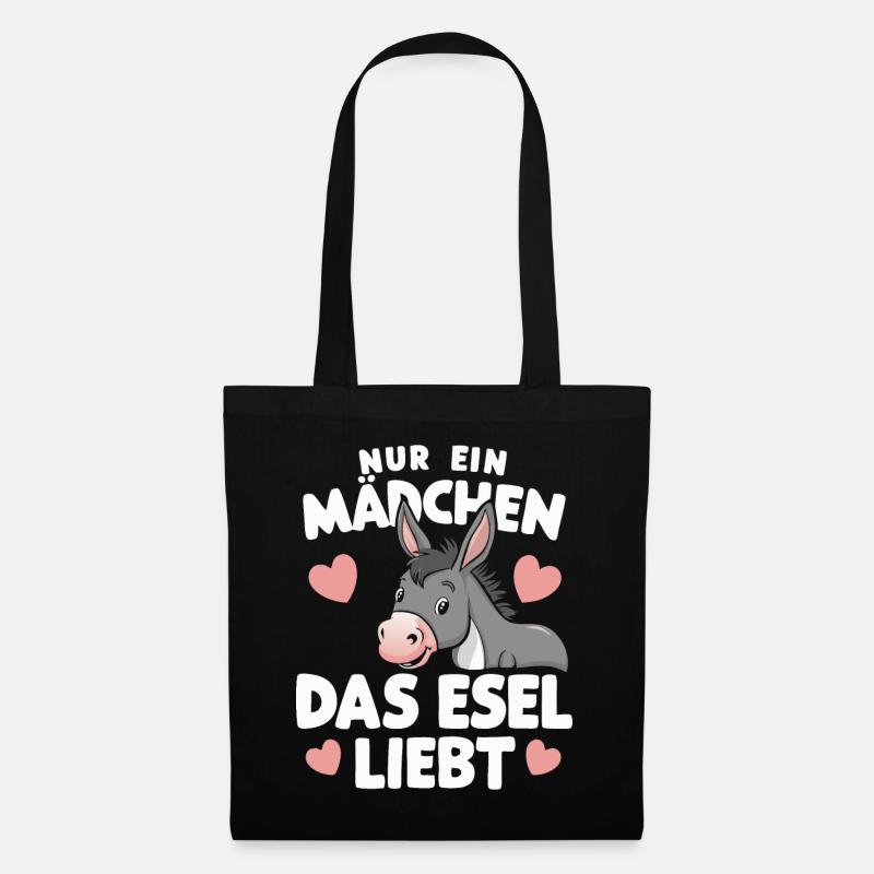 Esel Eselchen Maultier Muli - Stoffbeutel - Schwarz