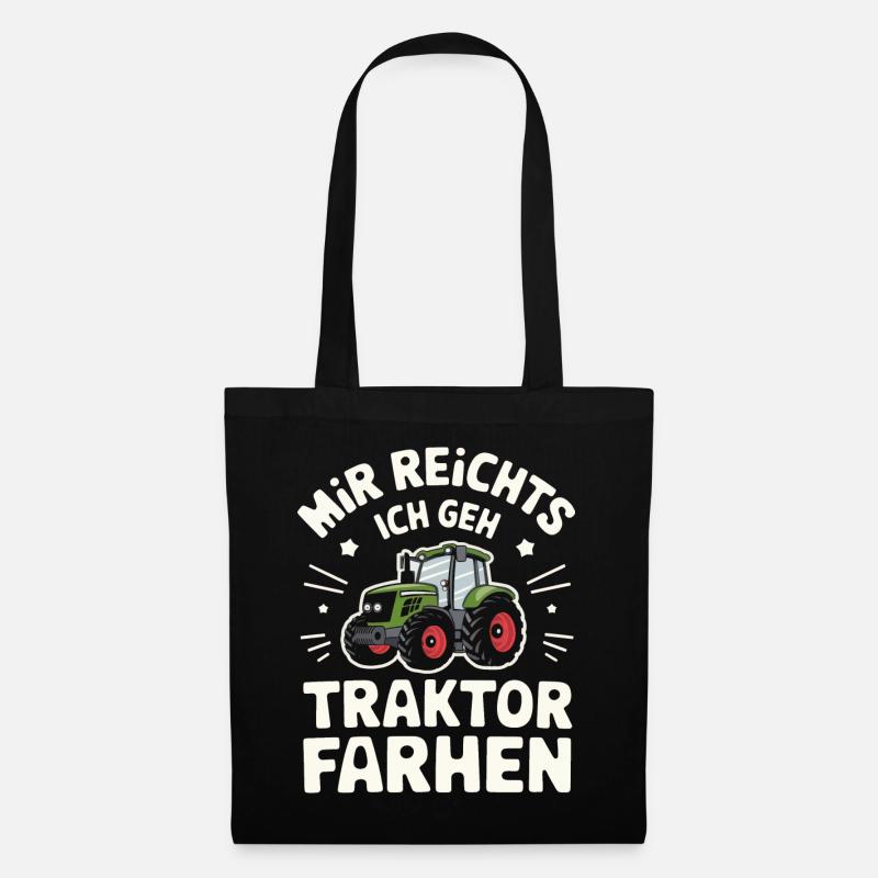 Traktor Bauer Landwirt Trecker Traktorfahrer - Stoffbeutel - Schwarz