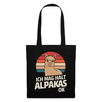 Alpaca llama alpacas animal - Tote Bag - black - Front