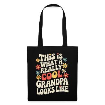 Papy Grand-père Famille Fête des pères - Sac en tissu - noir - Devant