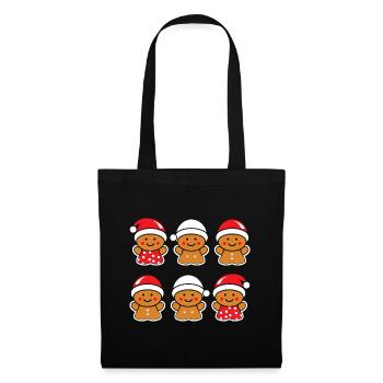 Bonhomme pain d'épice - Sac en tissu - noir - Devant