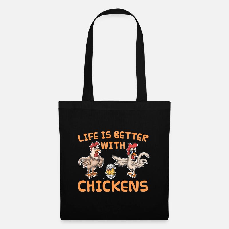 Chicken chickens - Tote Bag - black