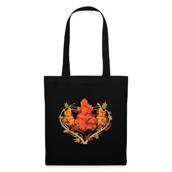 Buntes Laub Herz Wald Baum Geschenk Herbst - Stoffbeutel - Schwarz - Vorne