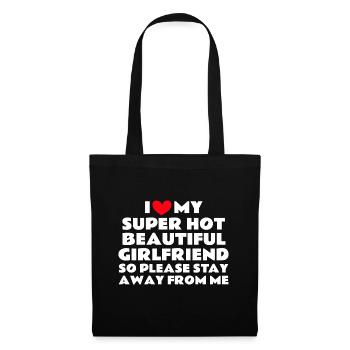I Love My Girlfriend Couples Boyfriend Gift Idea - Tote Bag - black - Front
