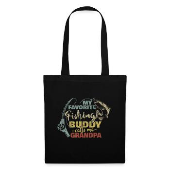 Angeln My Favorite Fishing Buddy Calls Me Grandpa - Tote Bag - black - Front