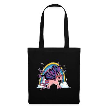 Rainbow Animal Gift Licorne papillon - Sac en tissu - noir - Devant