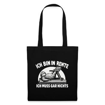 Rentner Geschenk Ruhestand Lustig Sport - Stoffbeutel - Schwarz - Vorne