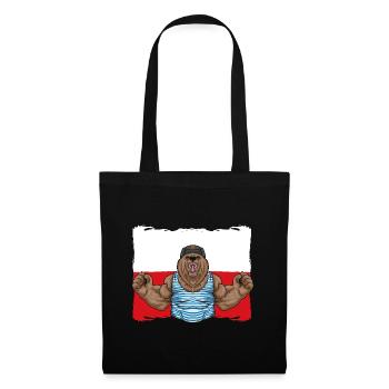Pologne Drapeau Polska Polski ours polonais - Sac en tissu - noir - Devant
