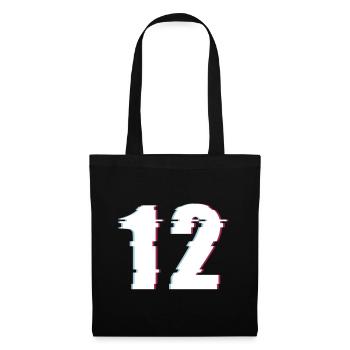 12 Twelve Twelve Number Effect Distorted Number - Tote Bag - black - Front