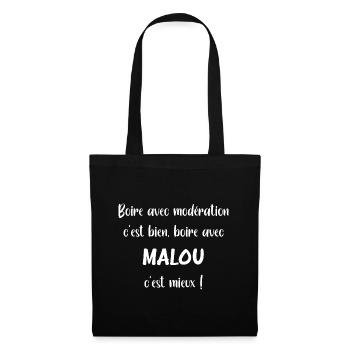 Boire avec malou - Sac en tissu - noir - Devant