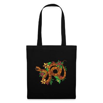 Predator Reptiles Gift Nature Flowers Snake - Tote Bag - black - Front