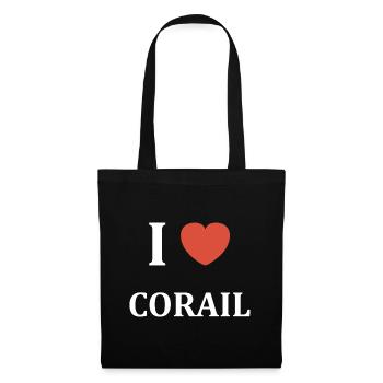 I love Corail - Sac en tissu - noir - Devant