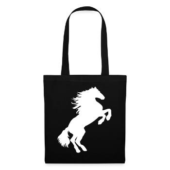 weißes Pferd Schimmel - Pferde T Shirt & Hoodie - Stoffbeutel - Schwarz - Vorne