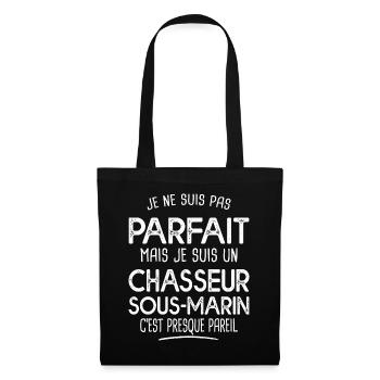 Pas parfait chasseur sous-marin Cadeau plongée - Sac en tissu - noir - Devant