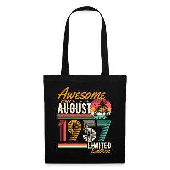 Août 1957 Naissance Anniversaire Rétro - Sac en tissu - noir - Devant