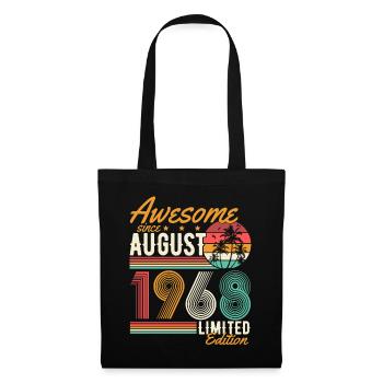 Août 1968 Naissance Anniversaire Rétro - Sac en tissu - noir - Devant