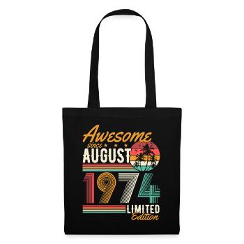 Août 1974 Naissance Anniversaire Rétro - Sac en tissu - noir - Devant