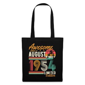 Août 1954 Naissance Anniversaire Rétro - Sac en tissu - noir - Devant