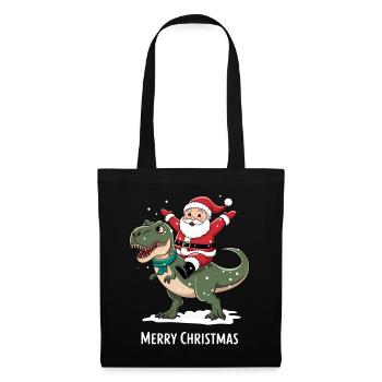 Dinosaur T-Rex Christmas Santa Claus - Tote Bag - black - Front