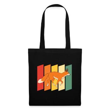 Natur Waldbewohner Wald Tier Geschenk Retro Fuchs - Stoffbeutel - Schwarz - Vorne