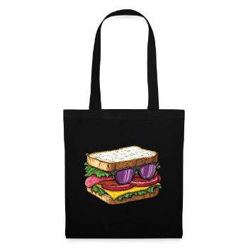 Sandwich frais avec lunettes de soleil - Sac en tissu - noir - Devant
