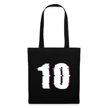 10 Ten Number Effect Distorted Number - Tote Bag - black - Front