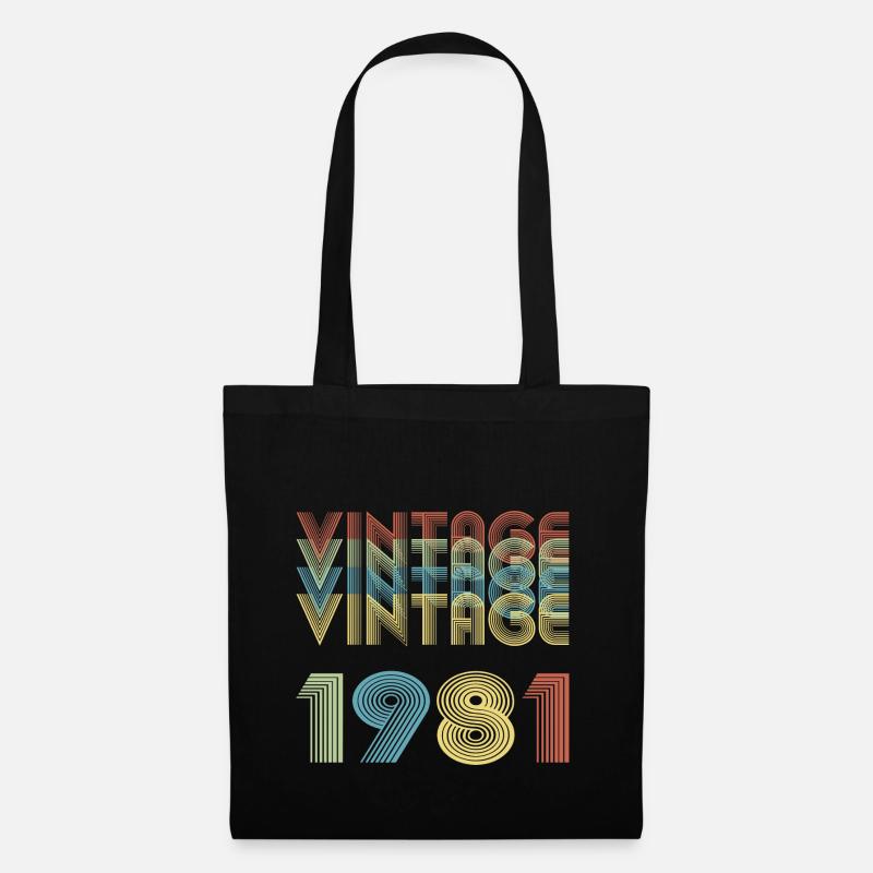 Birthday Vintage 1981 - Stoffbeutel - Schwarz